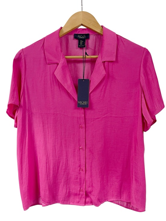 RACHEL Rachel Roy Tops - Rachel Roy Button-Down Fuchsia Short Sleeve Top